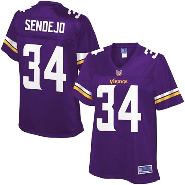 Pro Line Women's Minnesota Vikings #34 Andrew Sendejo Team Color Jersey - Purple