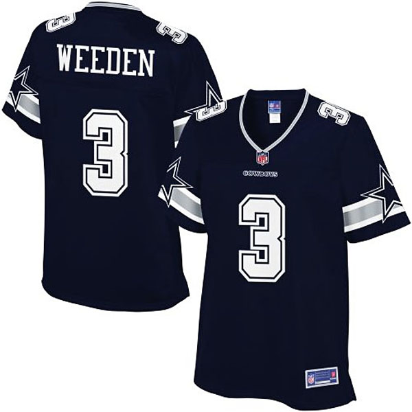 Pro Line Womens Dallas Cowboys #3 Brandon Weeden Team Color Jersey