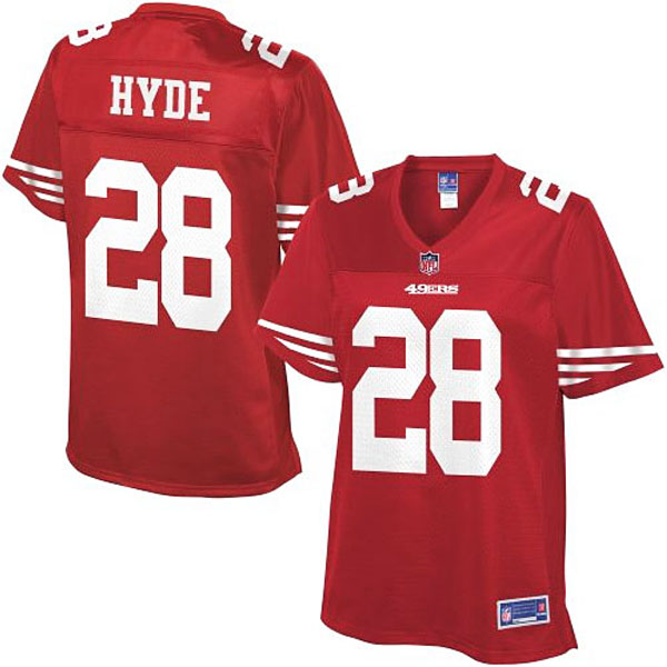 Pro Line Women's San Francisco 49ers #28 Carlos Hyde Team Color Jersey