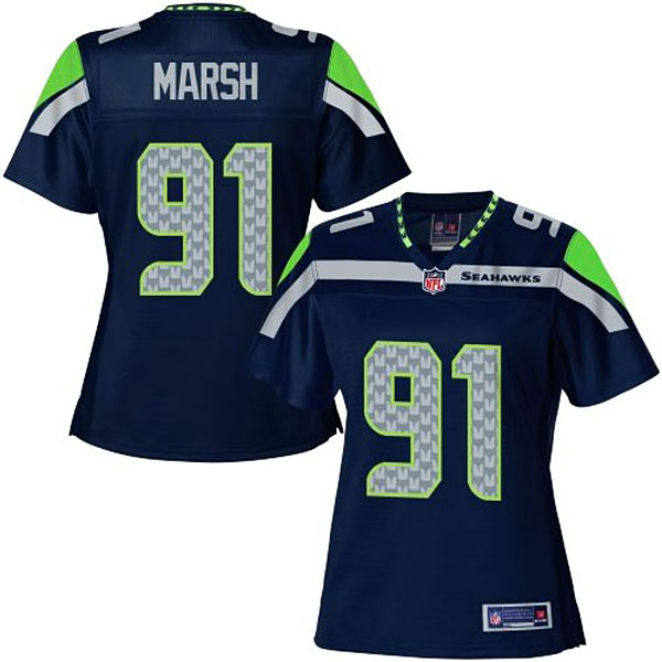 Pro Line Women's Seattle Seahawks #91 Cassius Marsh Team Color Game Jersey