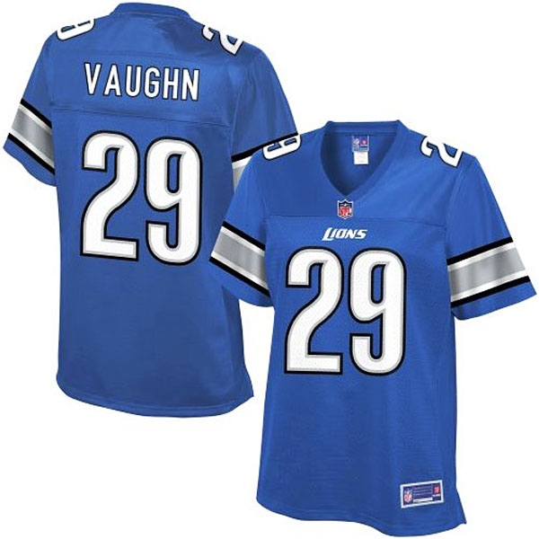 Pro Line Womens Detroit Lions #29 Cassius Vaughn Team Color Jersey