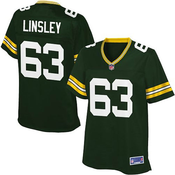 Pro Line Womens Green Bay Packers #63 Corey Linsley Team Color Jersey