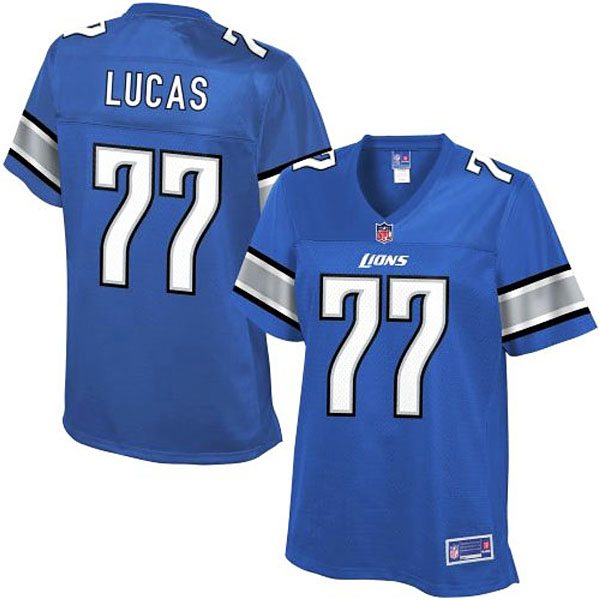 Pro Line Womens Detroit Lions #77 Cornelius Lucas Team Color Jersey