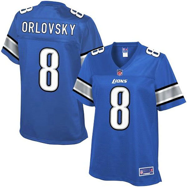 Pro Line Womens Detroit Lions #8 Dan Orlovsky Team Color Jersey