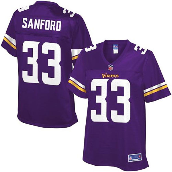 Pro Line Women's Minnesota Vikings #33 Jamarca Sanford Team Color Jersey - Purple