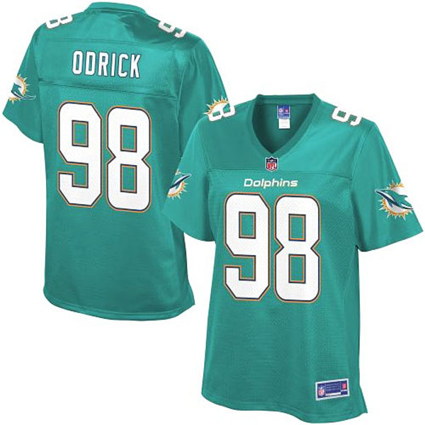 Pro Line Women's Miami Dolphins #98 Jared Odrick Team Color Jersey - Aqua