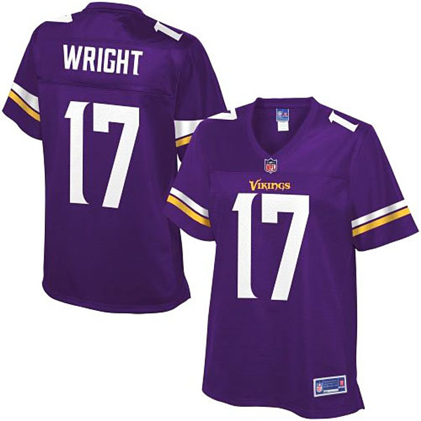 Pro Line Women's Minnesota Vikings #17 Jarius Wright Team Color Jersey - Purple