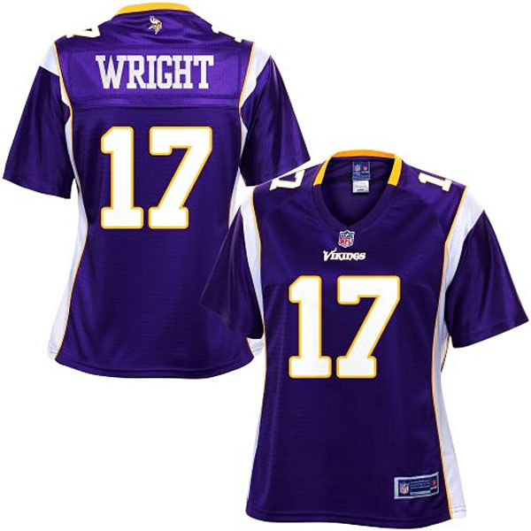 Pro Line Women's Minnesota Vikings #17 Jarius Wright Team Color Jersey