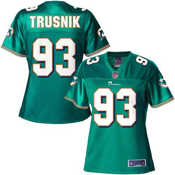 Pro Line Women's Miami Dolphins #93 Jason Trusnik Team Color Jersey