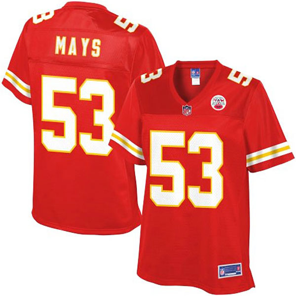 Pro Line Womens Kansas City Chiefs #53 Joe Mays Team Color Jersey