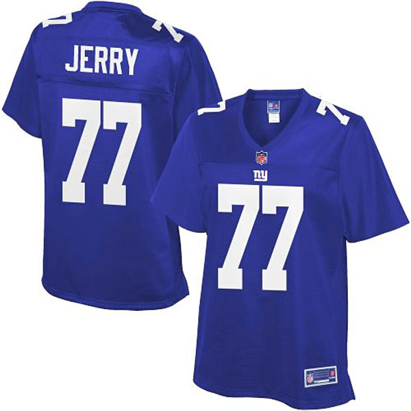 Pro Line Womens New York Giants #77 John Jerry Team Color Jersey