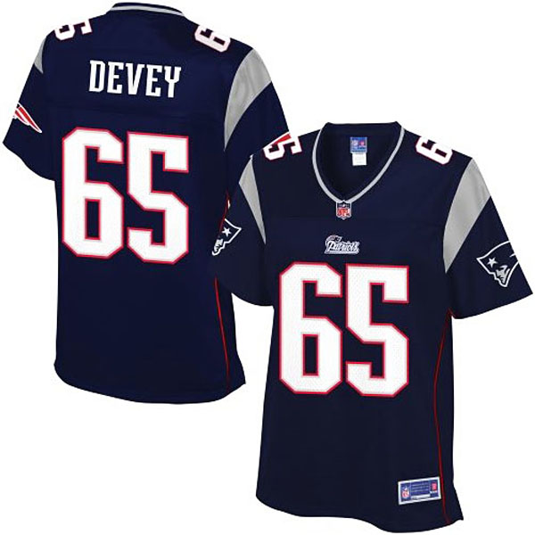 Pro Line Womens New England Patriots #65 Jordan Devey Team Color Jersey