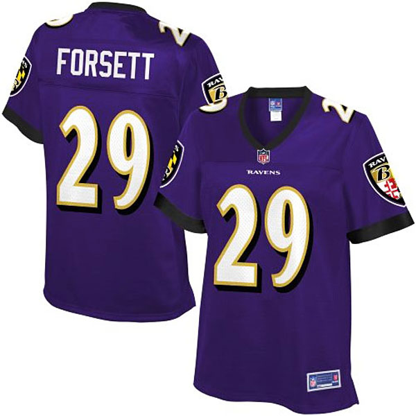 Pro Line Womens Baltimore Ravens #29 Justin Forsett Team Color Jersey