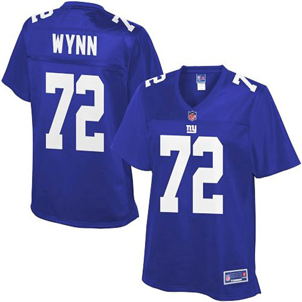 Pro Line Womens New York Giants #72 Kerry Wynn Team Color Jersey