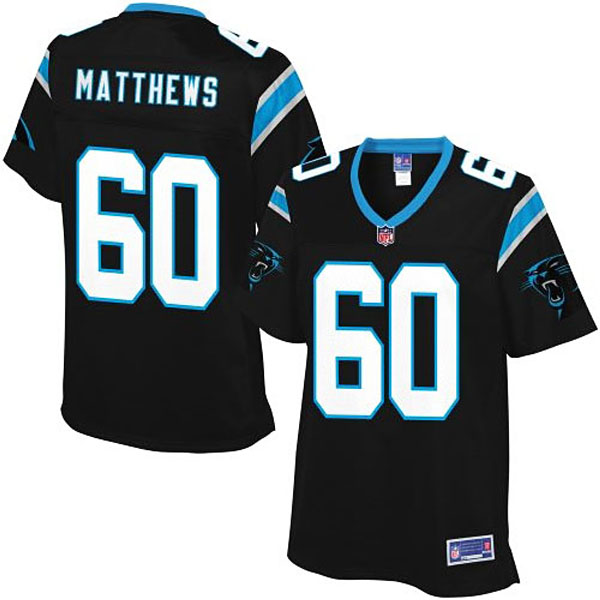 Pro Line Womens Carolina Panthers #60 Kevin Matthews Team Color Jersey