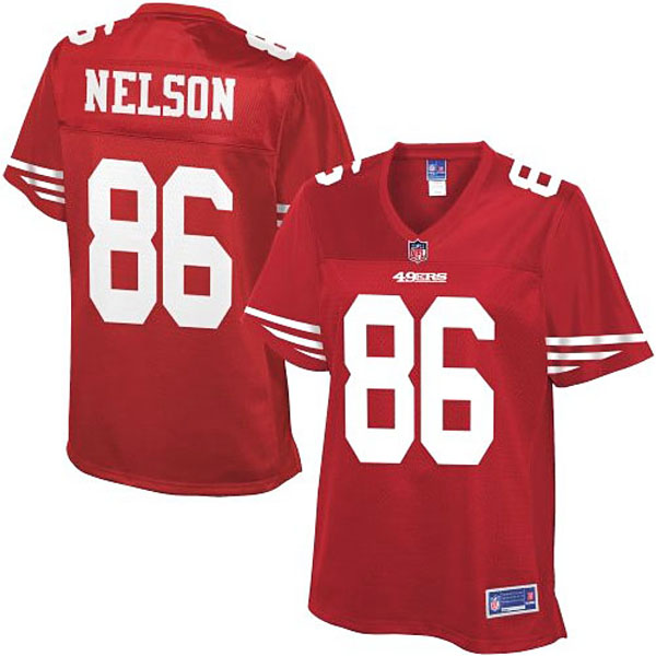 Pro Line Womens San Francisco 49ers #86 Kyle Nelson Team Color Jersey