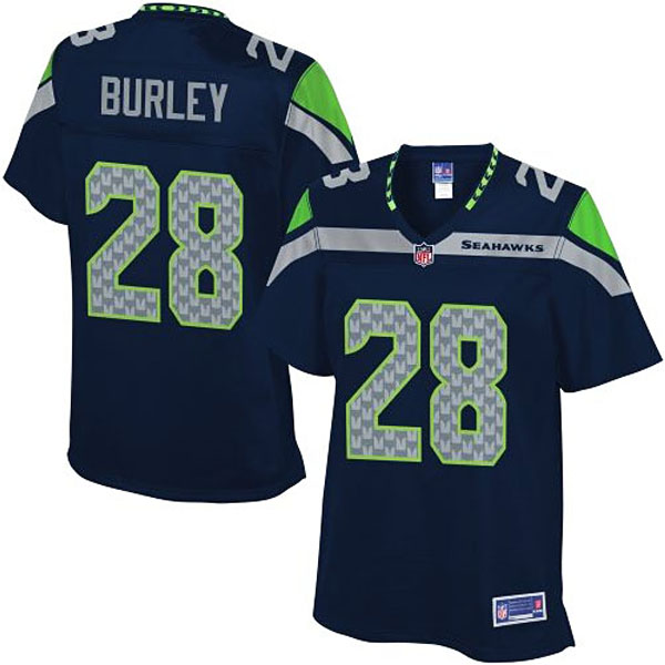 Pro Line Womens Seattle Seahawks #28 Marcus Burley Team Color Jersey