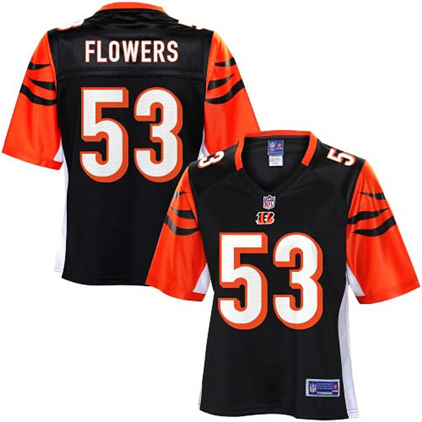 Pro Line Womens Cincinnati Bengals #53 Marquis Flowers Team Color Jersey