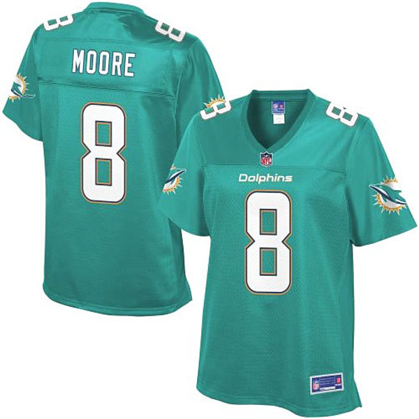 Pro Line Women's Miami Dolphins #8 Matt Moore Team Color Jersey - Aqua