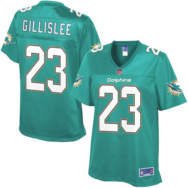 Pro Line Women's Miami Dolphins #23 Mike Gillislee Team Color Jersey - Aqua