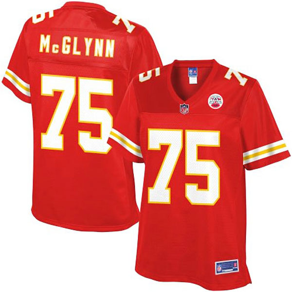 Pro Line Womens Kansas City Chiefs #75 Mike McGlynn Team Color Jersey