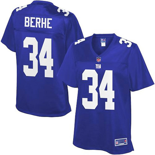 Pro Line Women's New York Giants #34 Nat Berhe Team Color Jersey