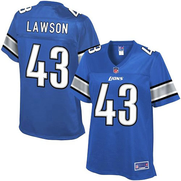 Pro Line Womens Detroit Lions #43 Nevin Lawson Team Color Jersey