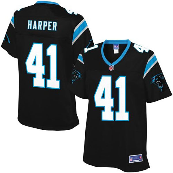 Pro Line Womens Carolina Panthers #41 Roman Harper Team Color Jersey