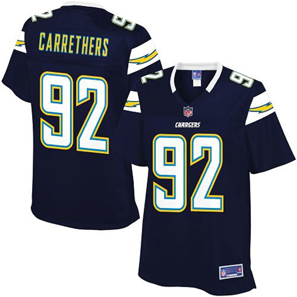 Pro Line Womens San Diego Chargers #92 Ryan Carrethers Team Color Jersey