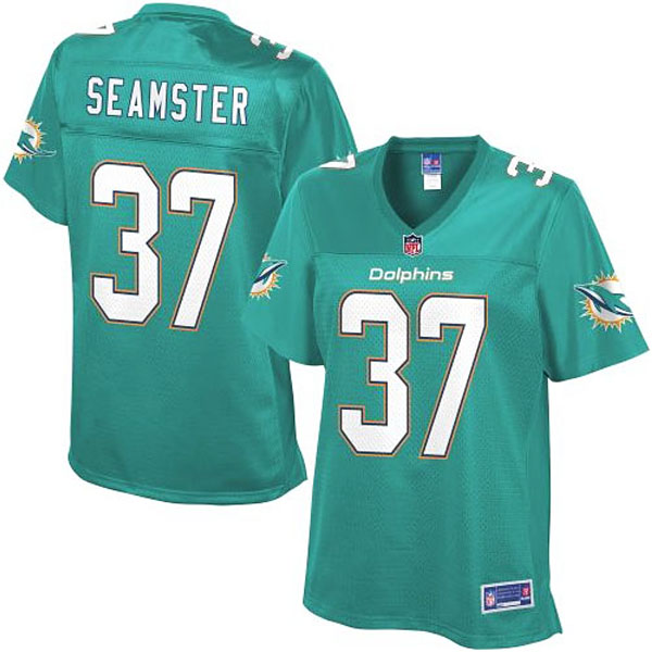 Pro Line Womens Miami Dolphins #37 Sammy Seamster Team Color Jersey