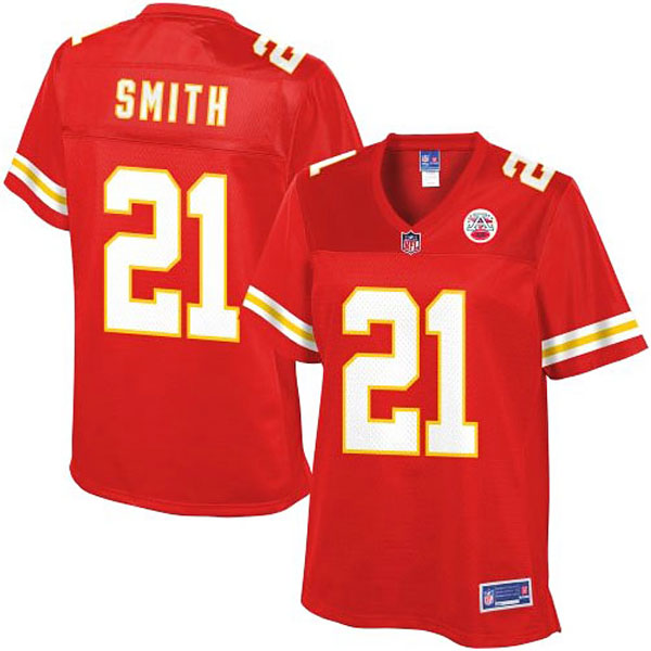 Pro Line Womens Kansas City Chiefs #21 Sean Smith Team Color Jersey