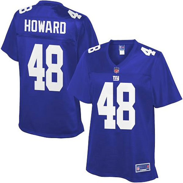 Pro Line Womens New York Giants #48 Travis Howard Team Color Jersey