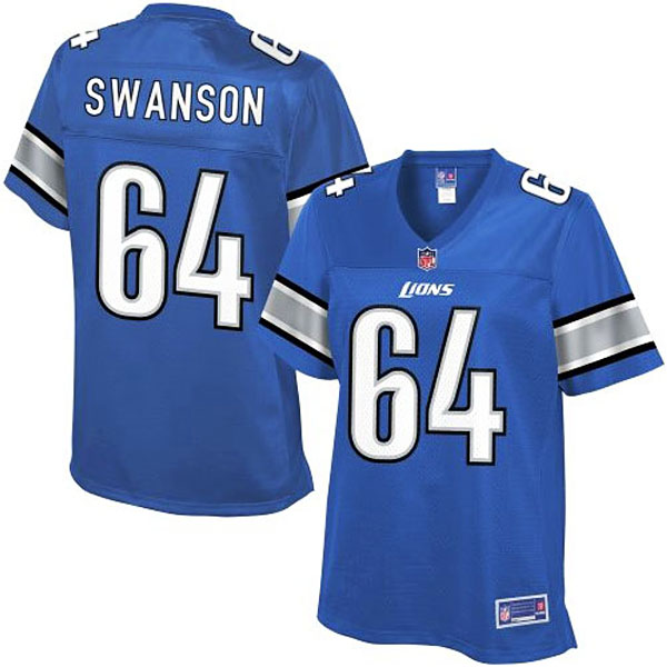 Pro Line Womens Detroit Lions #64 Travis Swanson Team Color Jersey