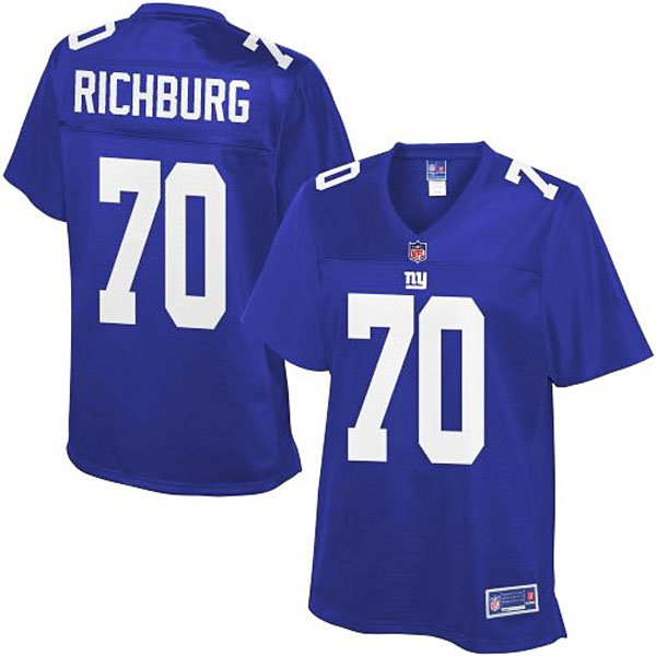 Pro Line Womens New York Giants #70 Weston Richburg Team Color Jersey