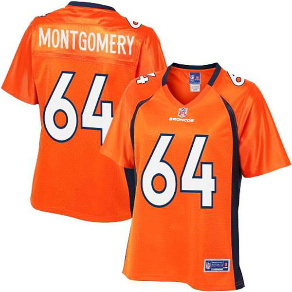 Pro Line Womens Denver Broncos #64 Will Montgomery Team Color Jersey