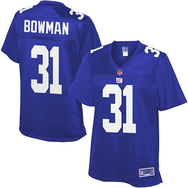 Pro Line Women's New York Giants #31 Zack Bowman Team Color Jersey