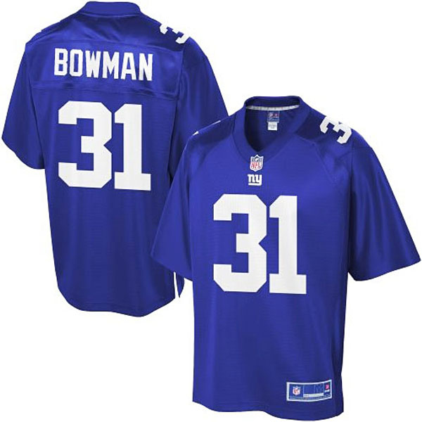 Pro Line Men's New York Giants #31 Zack Bowman Team Color Jersey