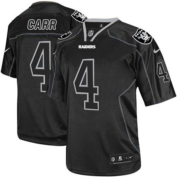 NFL Oakland Raiders #4 Derek Carr Lights Out Elite Black Jersey