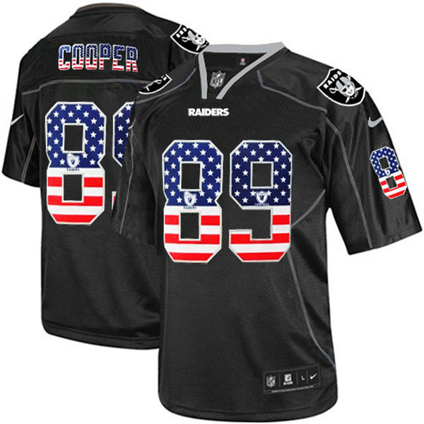 Oakland Raiders #89 Amari Cooper Nike Black USA Flag Fashion Jersey