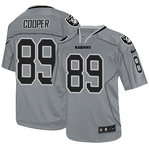 Men's Oakland Raiders #89 Amari Cooper Grey Lights Out Jersey