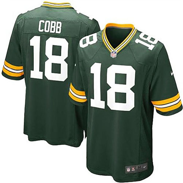 Mens Green Bay Packers #18 Randall Cobb Nike Green Game Jersey