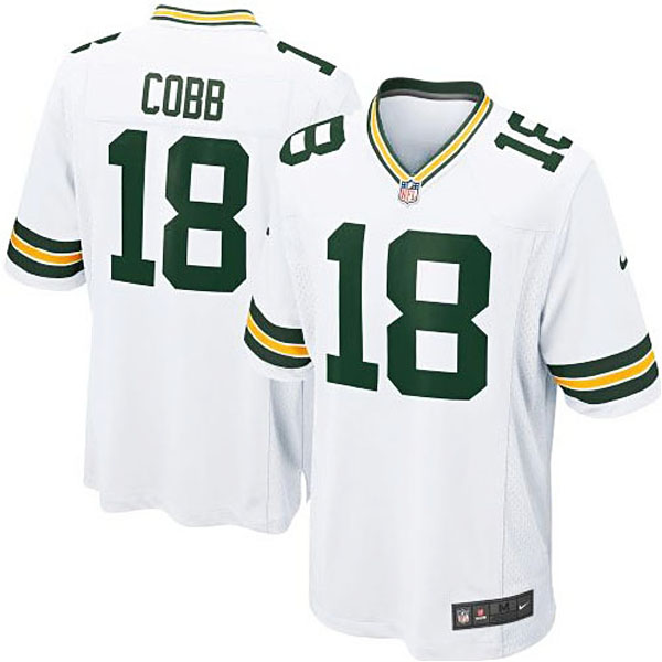 Mens Green Bay Packers #18 Randall Cobb Nike White Game Jersey