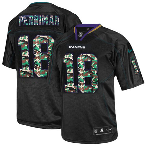 Kickoff Sale: Baltimore Ravens #18 Breshad Perriman Camo Fashion Black Jersey