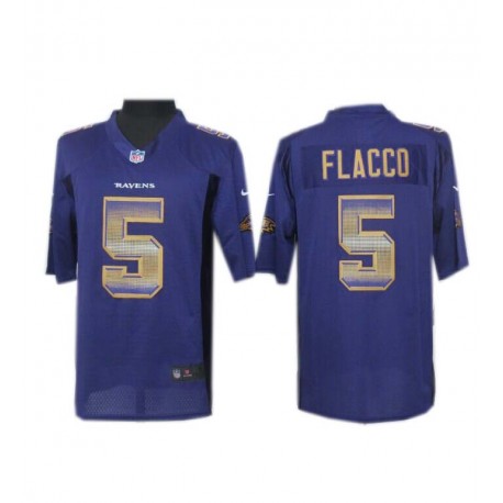 Baltimore Ravens #5 Joe Flacco Pro Line Purple Fashion Strobe Jersey