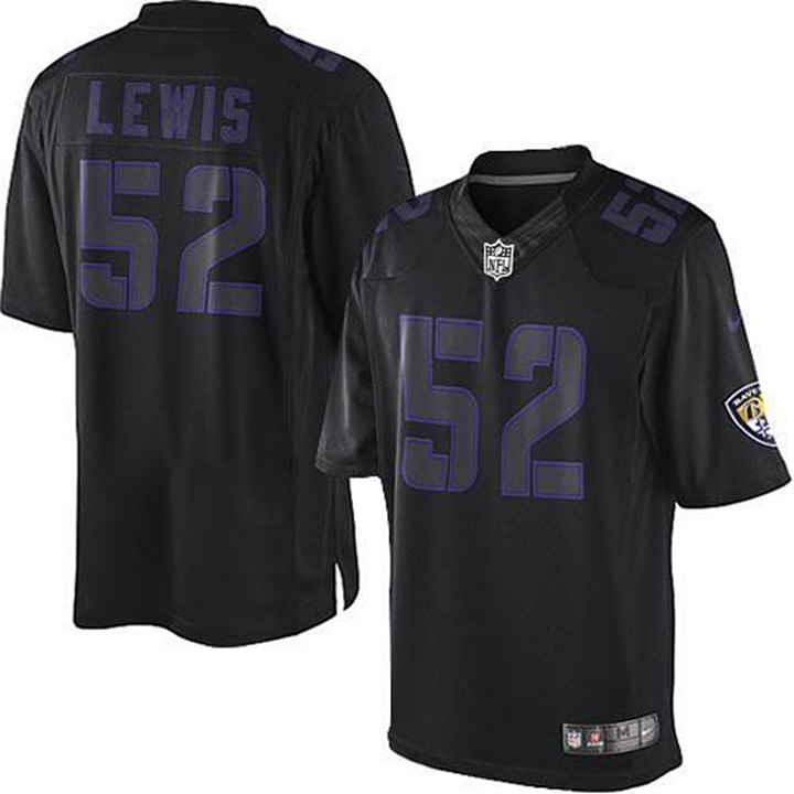 NFL Baltimore Ravens #52 R.LEWIS Impact Limited Black Jersey