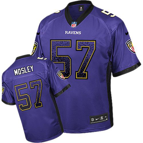 Men's Baltimore Ravens #57 C.J. Mosley Purple Drift Fashion Jersey