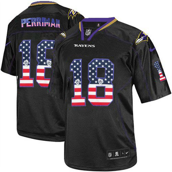 Baltimore Ravens #18 Breshad Perriman Nike Black USA Flag Fashion Jersey