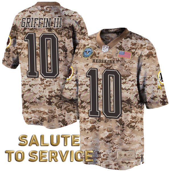 Washington Redskins #10 Robert Griffin III Salute to Service Digital Camo Jersey