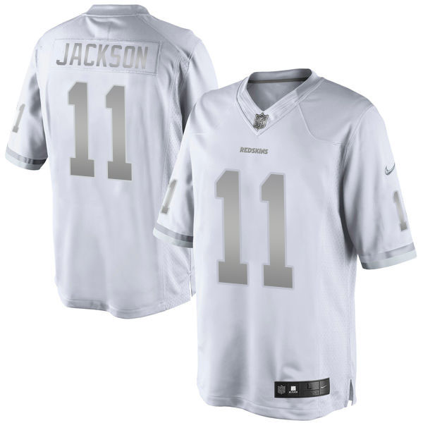 Men's Washington Redskins #11 DeSean Jackson White Platinum Limited Jersey