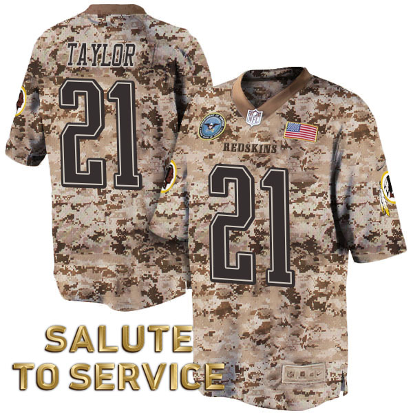 Washington Redskins #21 Sean Taylor Salute to Service Digital Camo Jersey